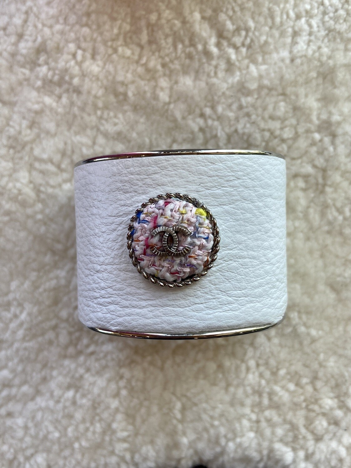 Knitted Chanel Pin Statment Cuff