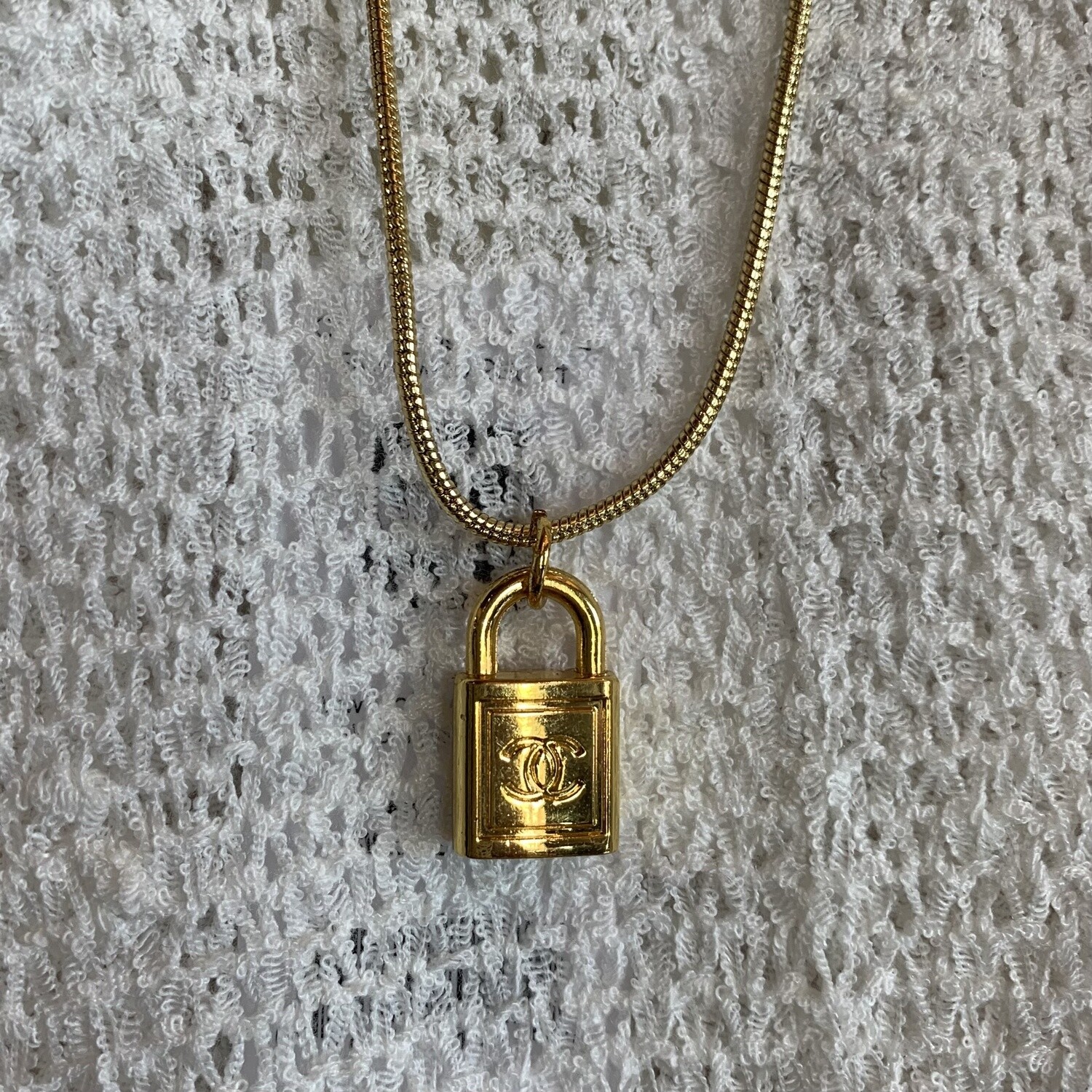Gold Chanel Lock Necklace