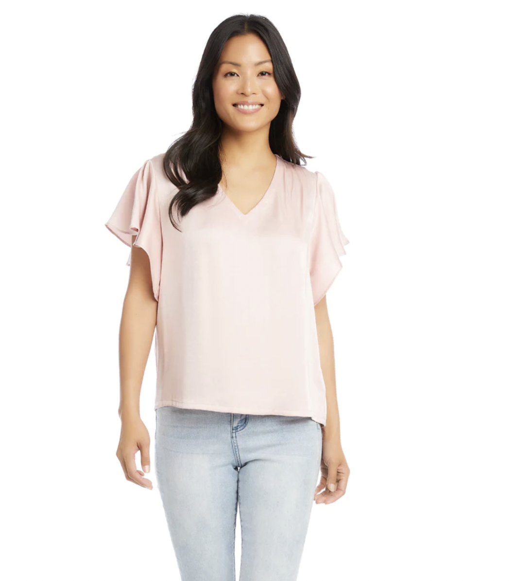 Pale Pink Satin Blouse