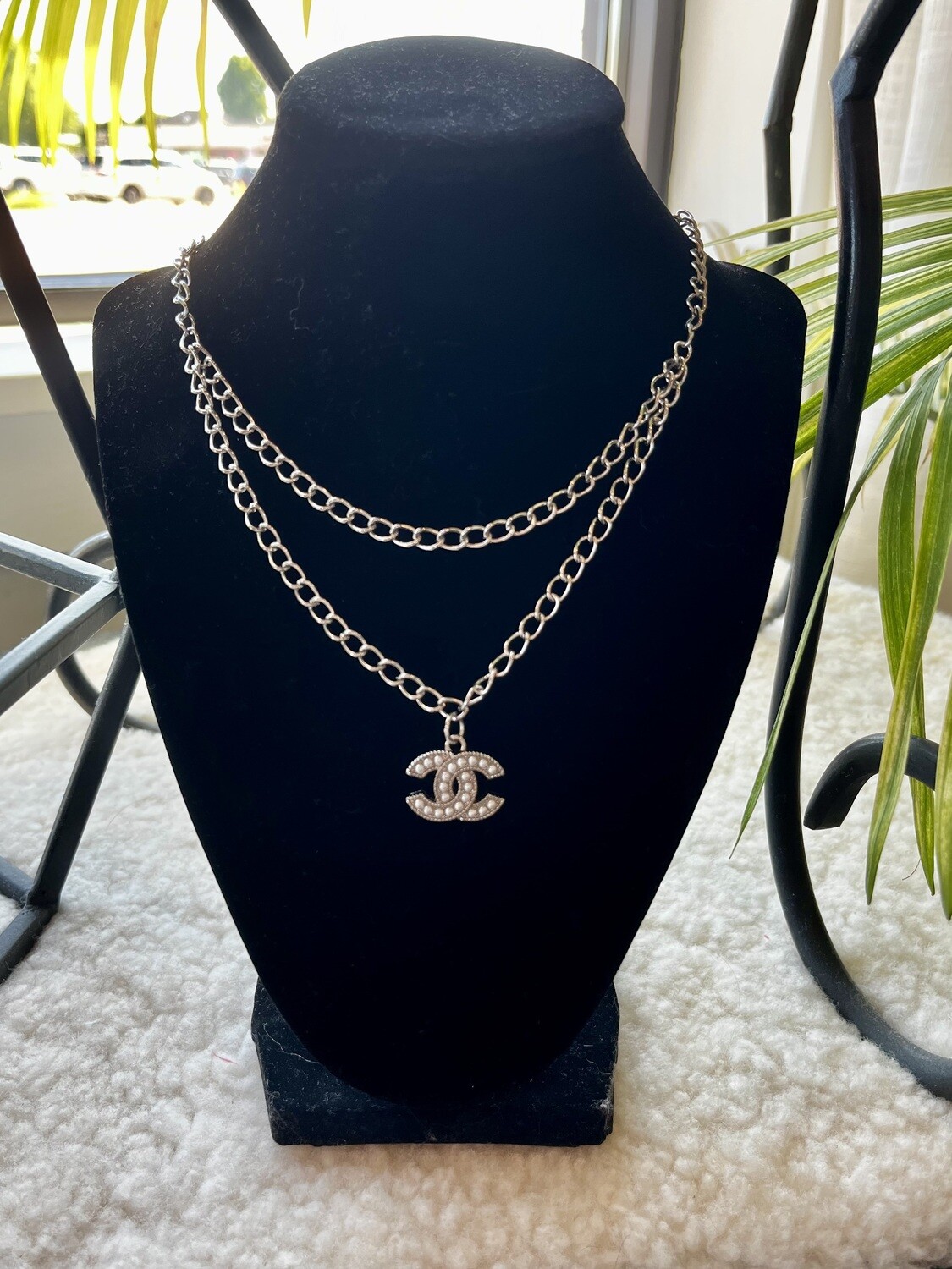 Silver Double-Chain Chanel 