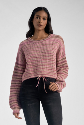Rose Stripe Crop Sweater