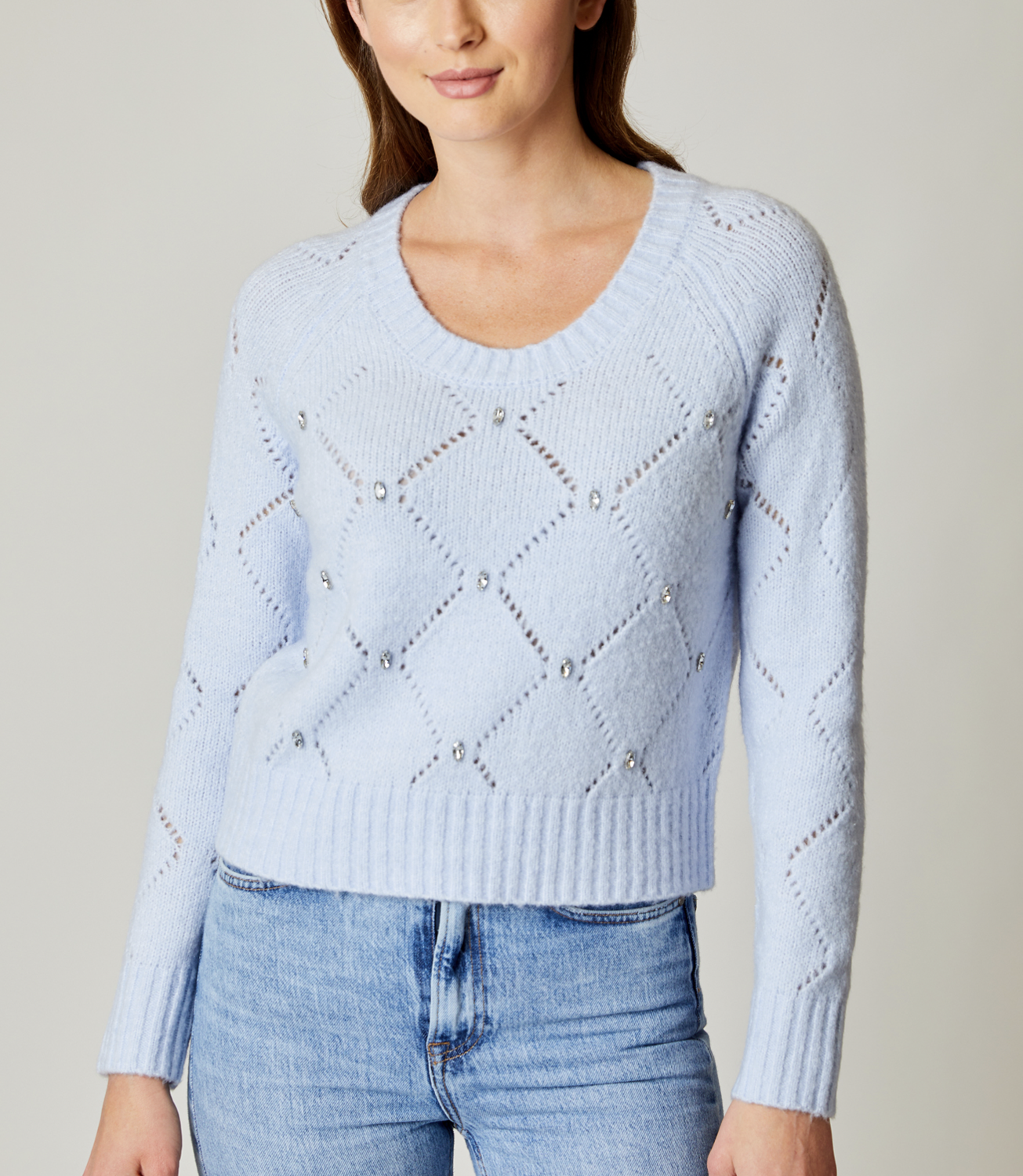 Ice Blue Crystal Sweater