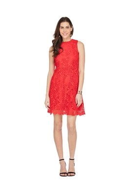 Red Lace Flare dress