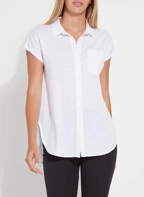 White Lennox Linen Shirt