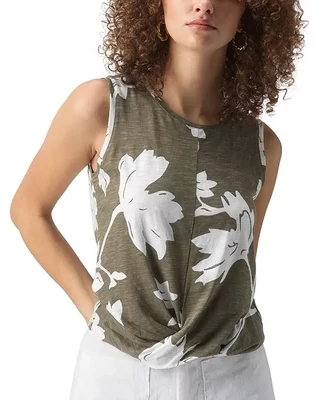 Olive Floral Twisted Tank