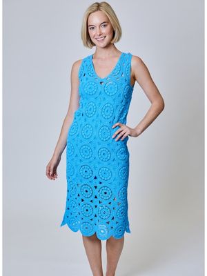 Ocean Crochet Midi Dress