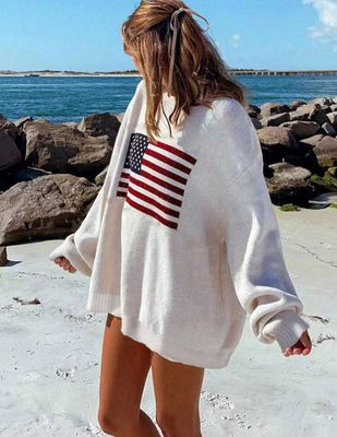 Beige Flag Sweater