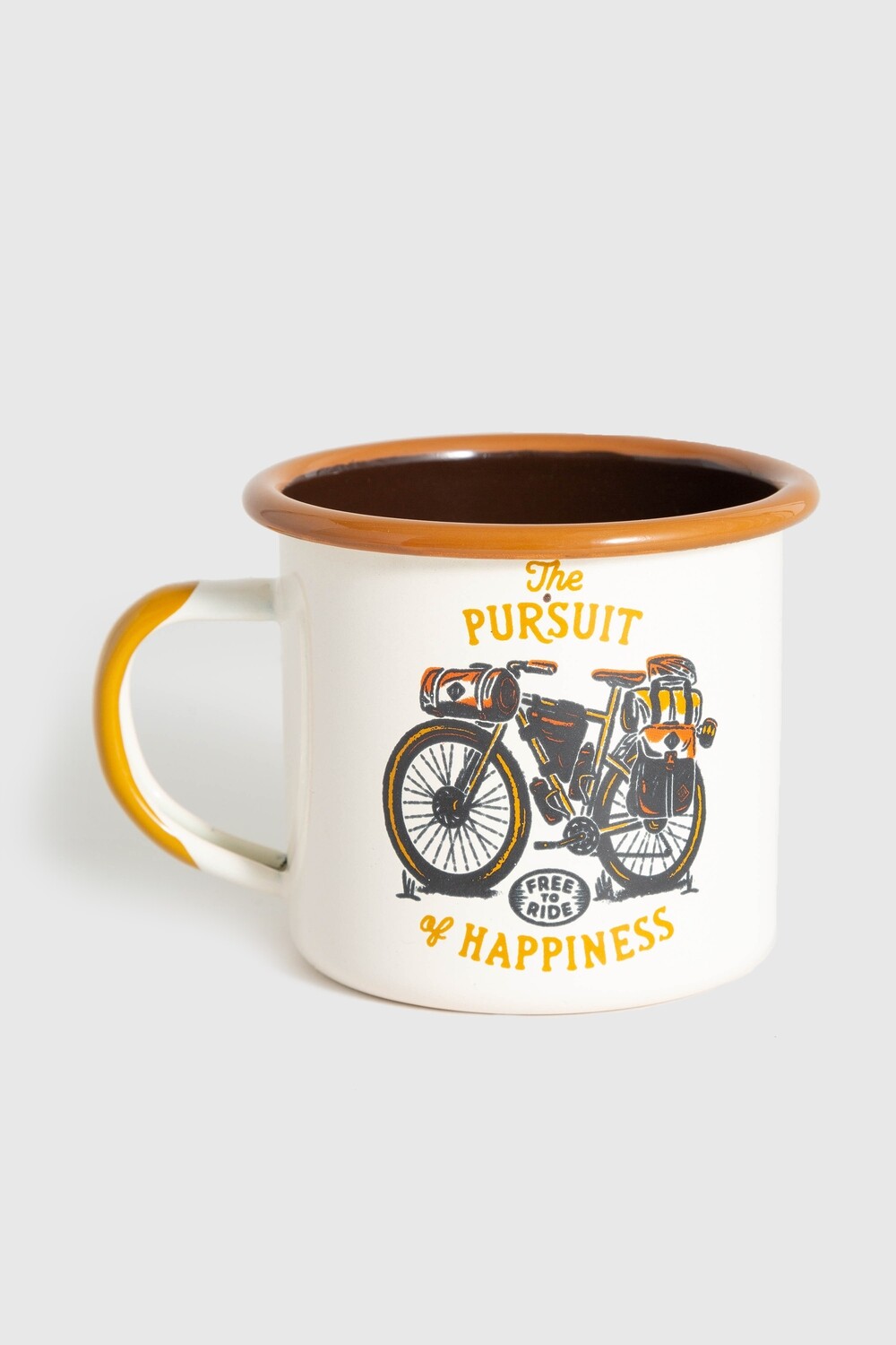 FREE RIDE 12 OZ STEEL ENAMEL MUG