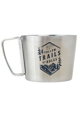 TRAILS 12 OZ STAINLESS STEEL COMPASS CUP