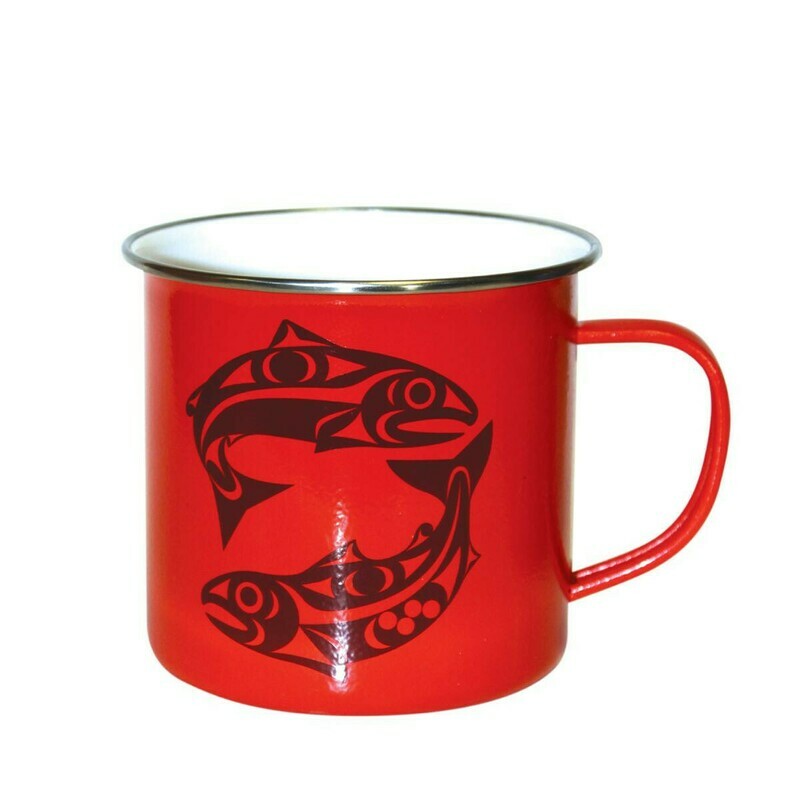 14 OZ SALMON ENAMEL MUG - NATIVE NORTHWEST