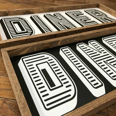 Retro Diner – 10" x 24" Handmade Sign