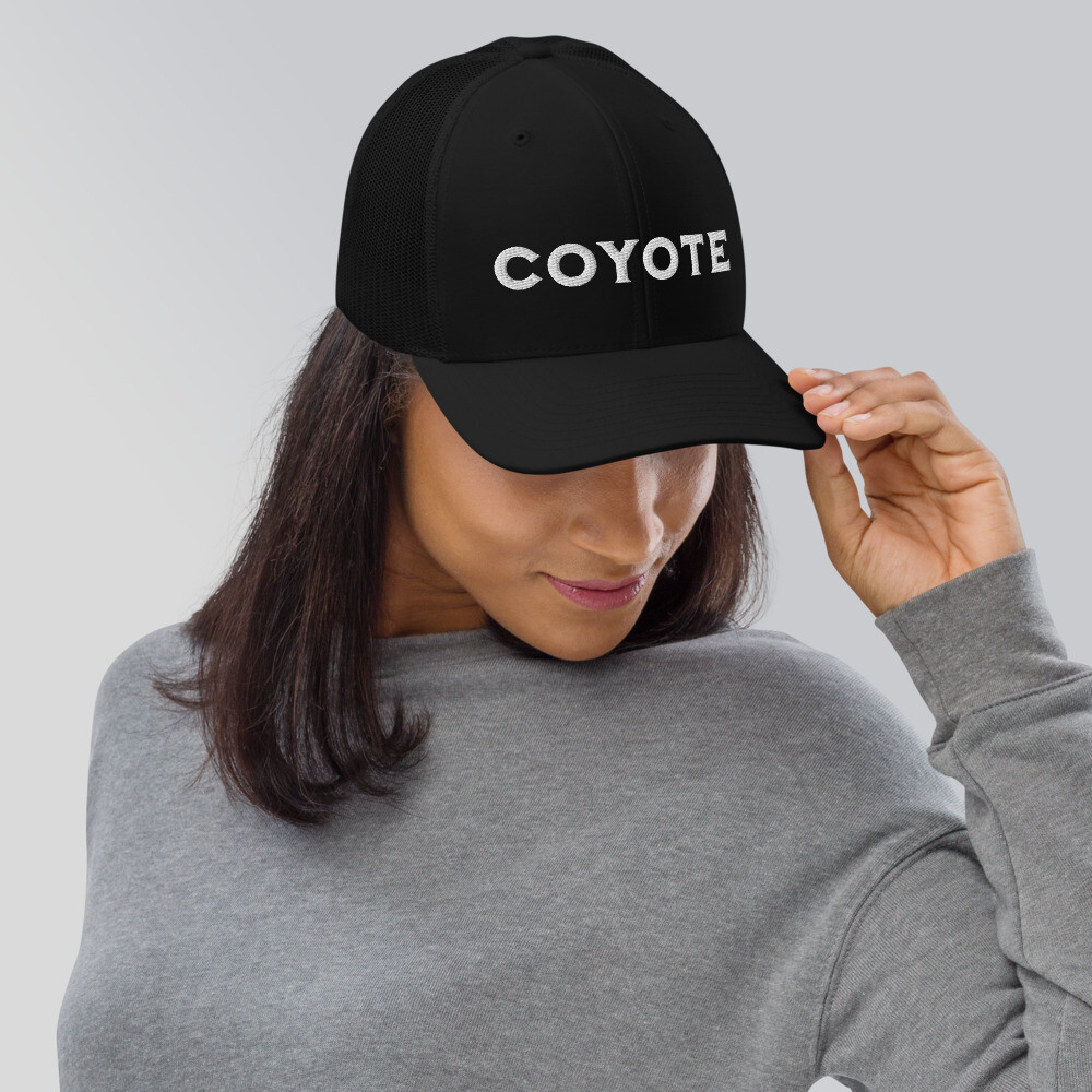 Coyote Lettering – Trucker Cap, Color: Black