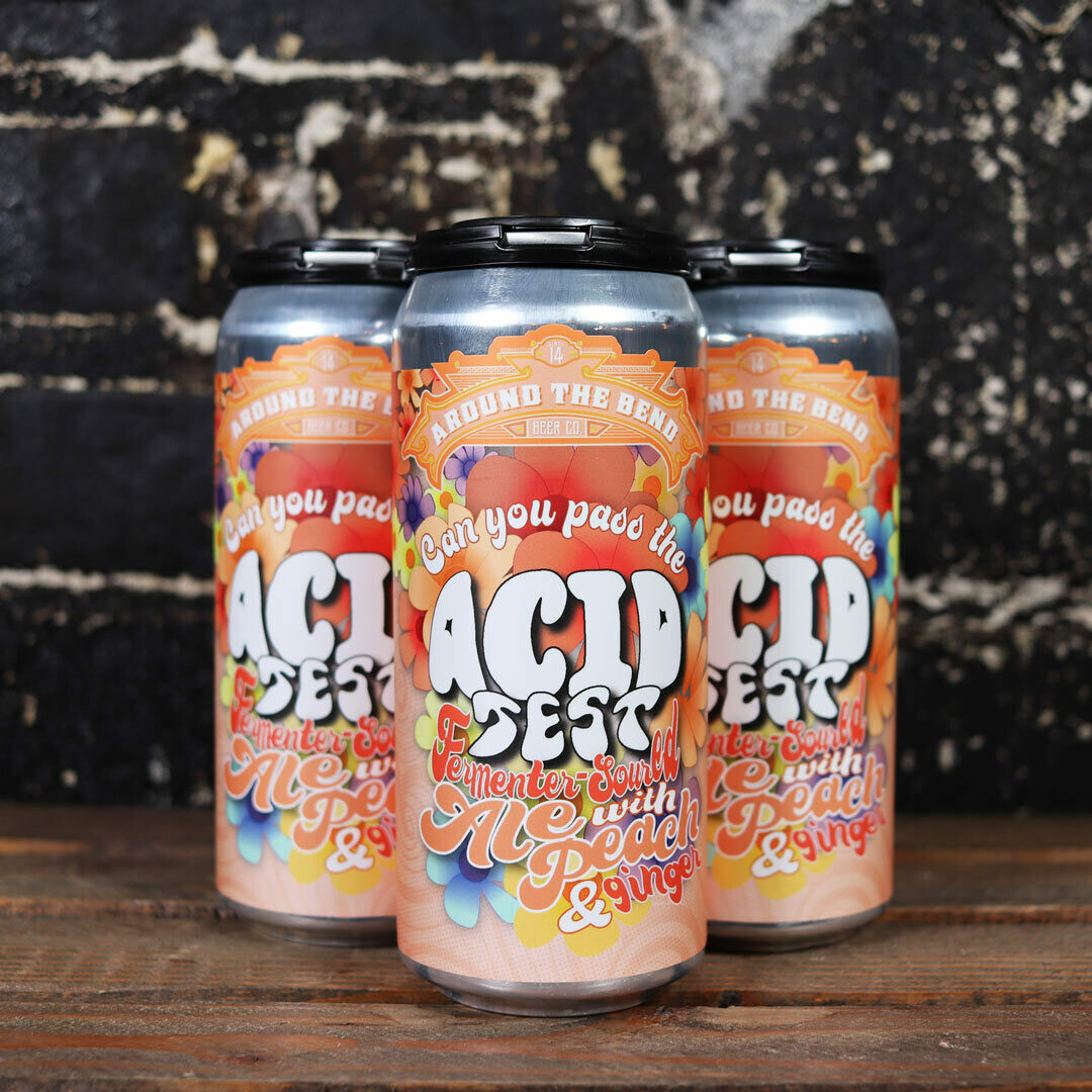 Around The Bend Acid Test Sour Ale W Peach Ginger 16 Fl Oz 4pk Cans