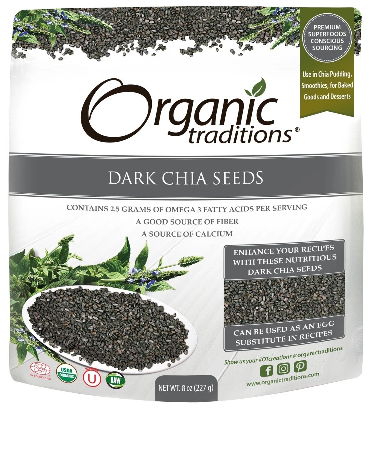 Organic Traditions Dark Chia Seeds