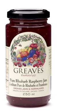 Greaves - Pure Rhubarb Raspberry Jam