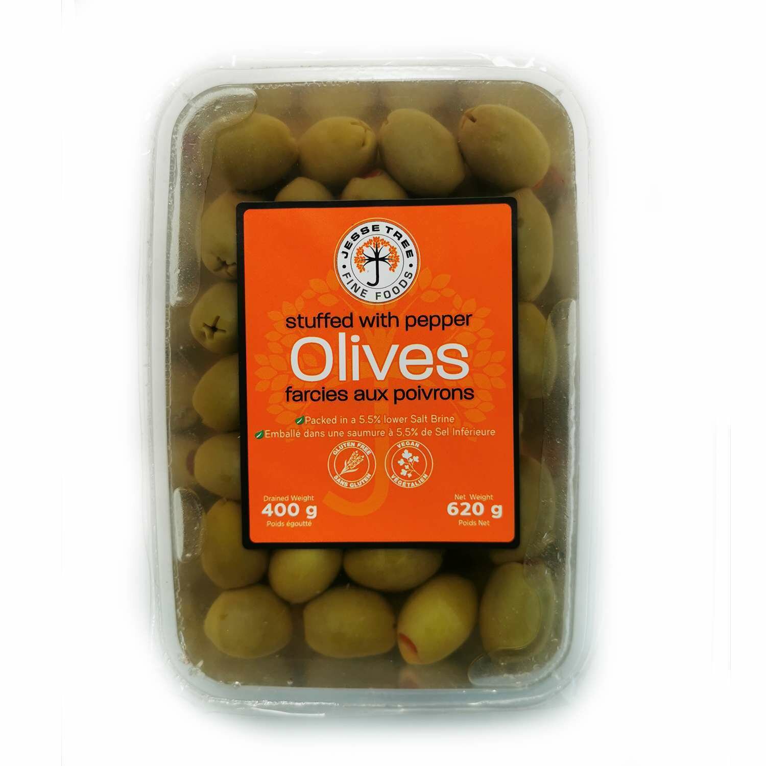 Green Olives stuffed w/Peppers (620g)