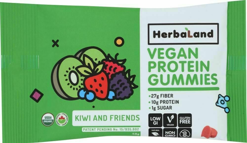 Herbaland - Vegan Protein Gummies - Kiwi & Friends