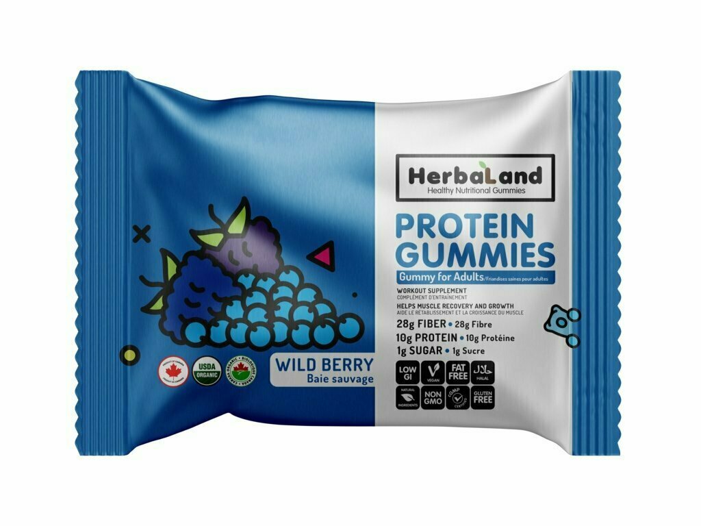 Herbaland - Vegan Protein Gummies - Wild Blueberry