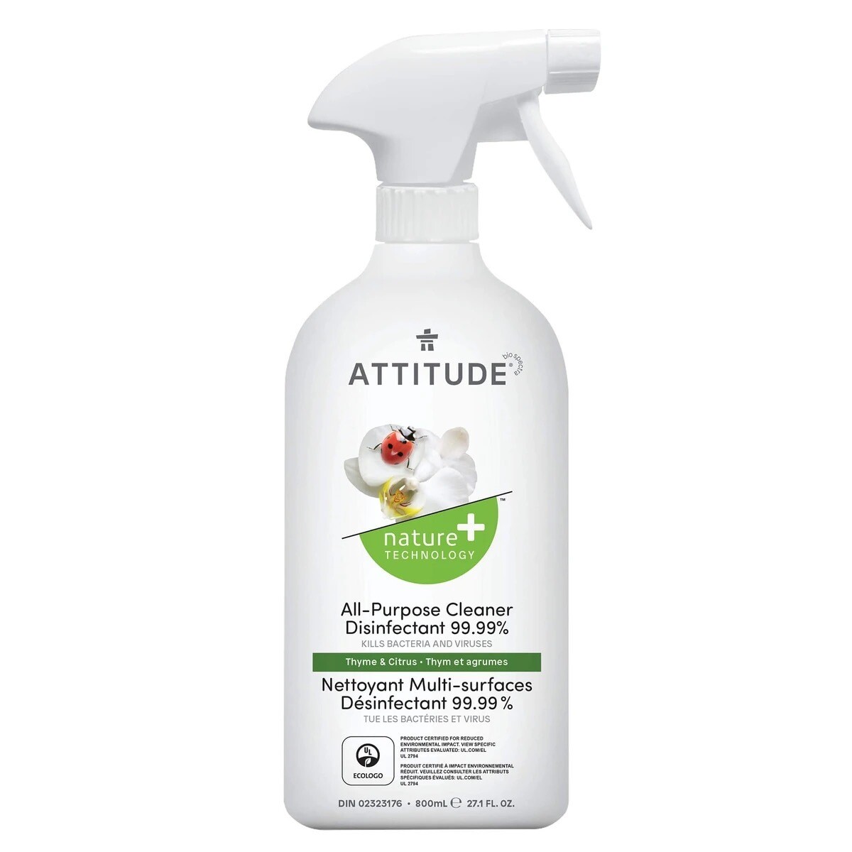 Attitude - Disinfectant 99.9% Cleaner All Purpose - Thyme & Citrus  800ml