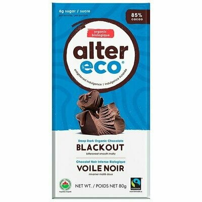 Alter Eco - Blackout 85% Dark Chocolate Bar 75g