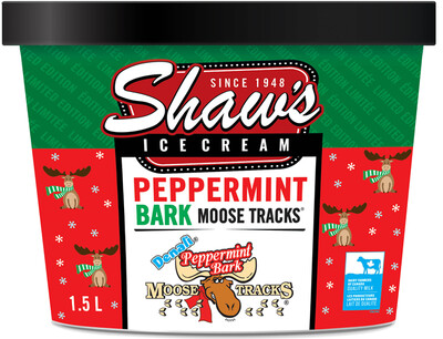 Shaw's Ice Cream - Peppermint Bark Moose Tracks  1.5L