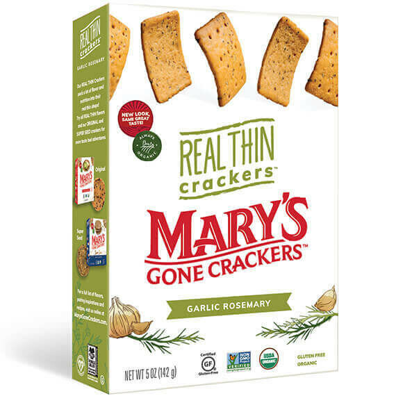 Mary's Org.Crackers - Garlic Rosemary  (142g)