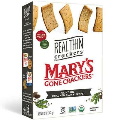 Mary's Org.Crackers - Olive Oil & Cracked Black Pepper (142g)