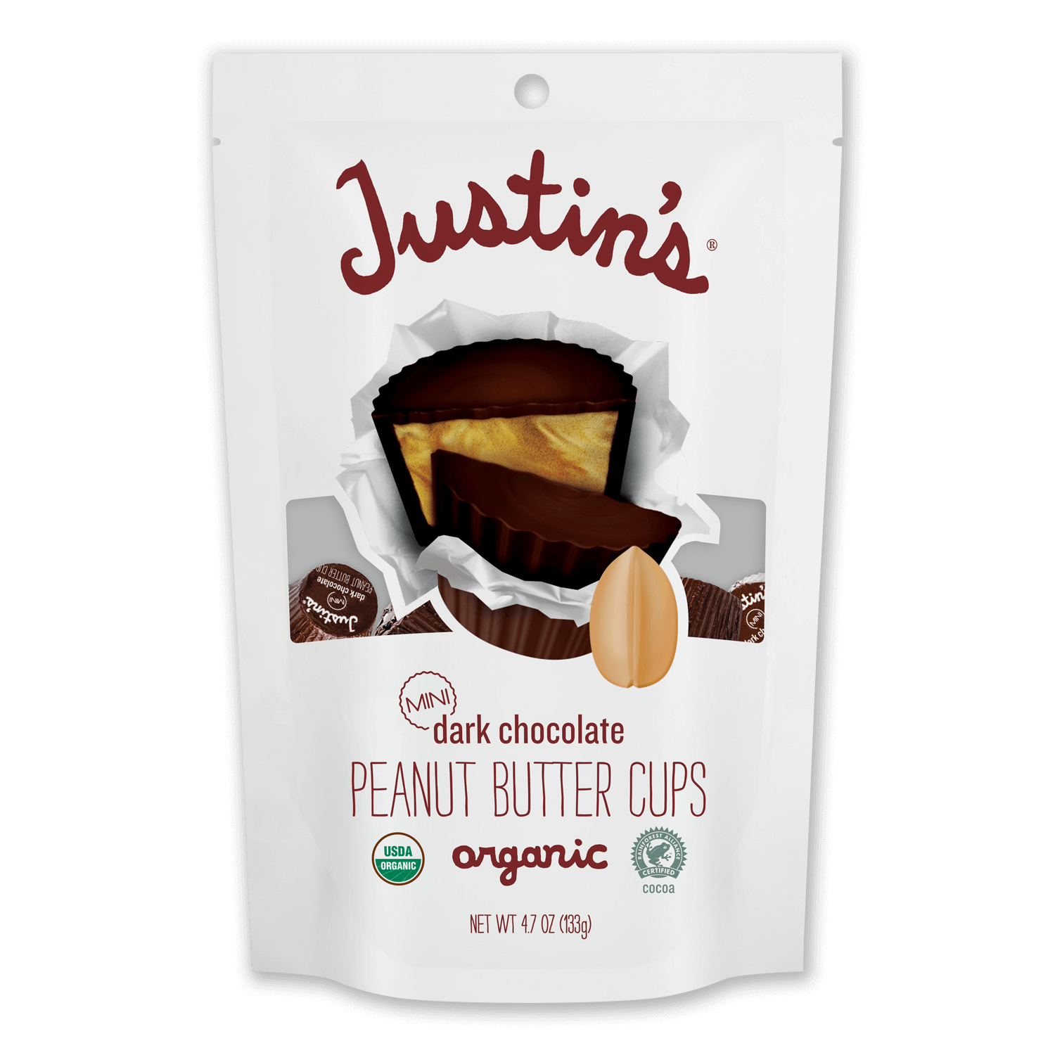 Justin's Mini Dark Chocolate Peanut Butter Cups 120g