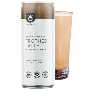 Two Bears Black Coffee Frothed Latte Oat Milk  250ml