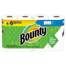 Bounty Paper Towels 4=6 Rolls