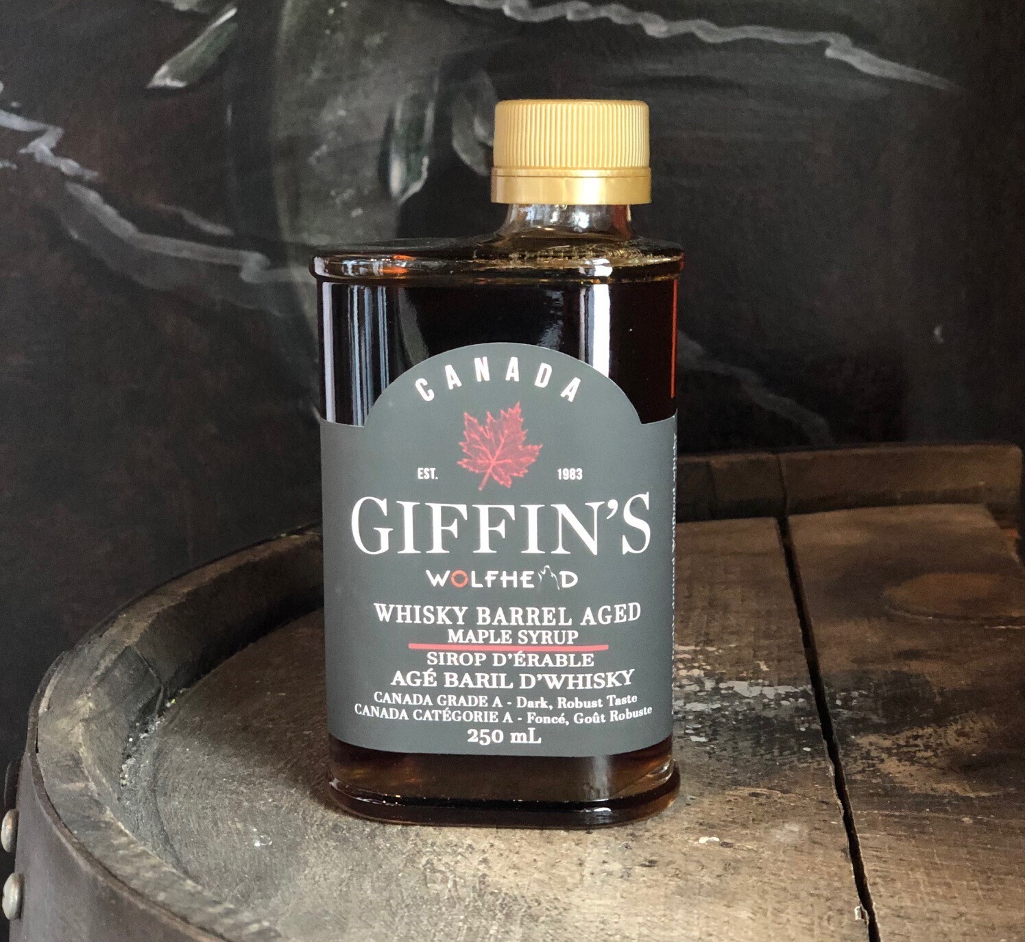 Giffin's Wolfhead Whiskey Barrel Aged Maple Syrup (100ml)