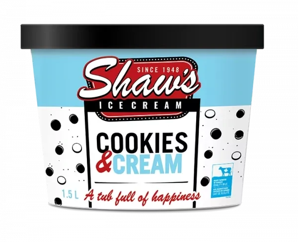 Shaw's Ice Cream - Cookies & Cream 1.5L