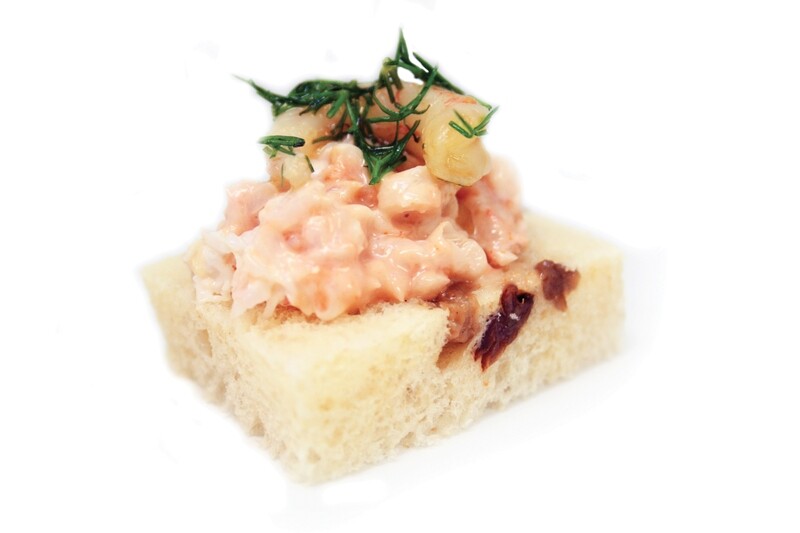 Crevette de Matane sur pain aux raisins