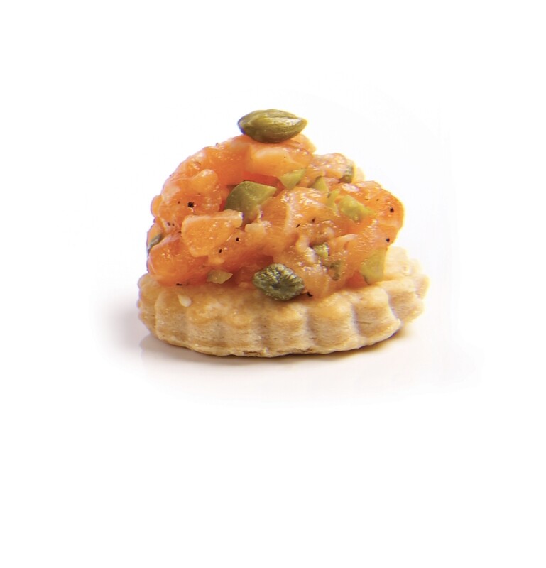 Tartare de saumon sur sablé