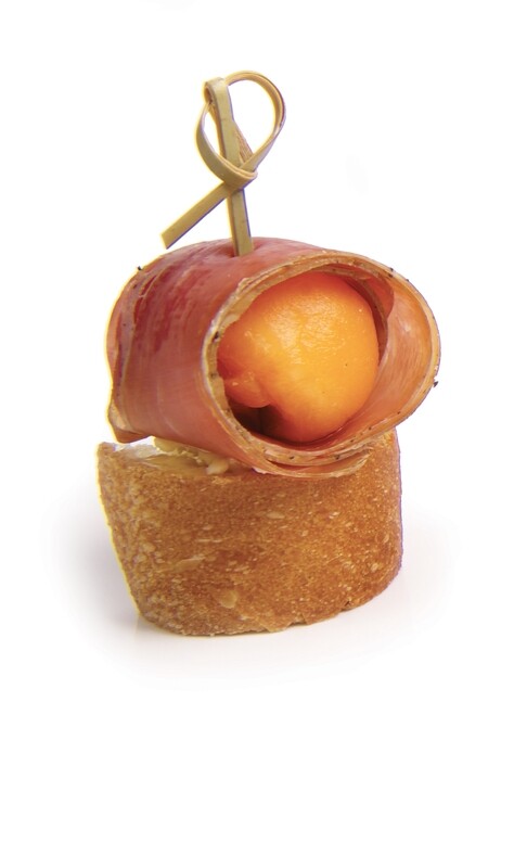 Melon prosciutto sur ficelle