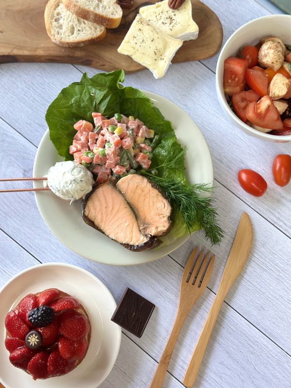 Plateau repas médaillon saumon