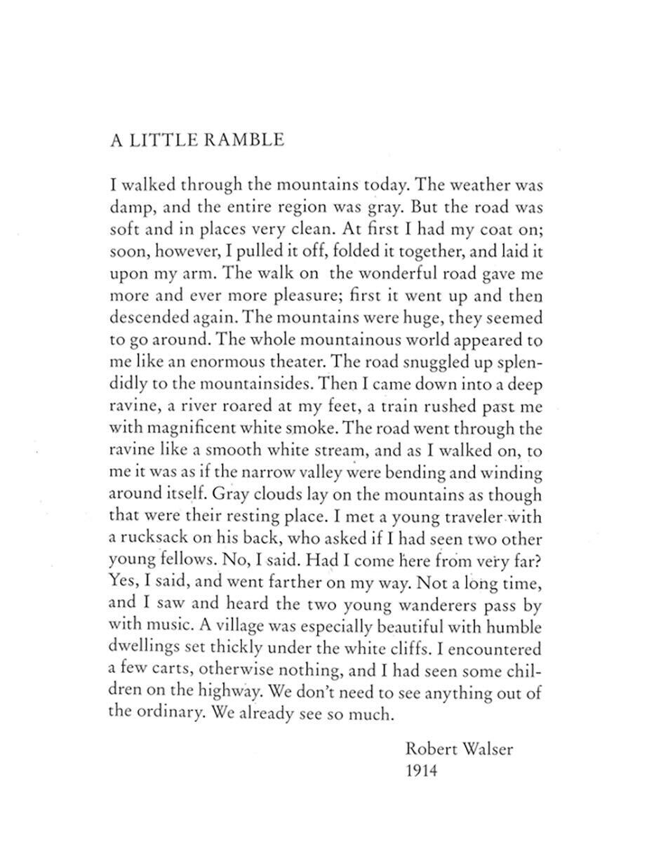 A Little Ramble: In the Spirit of Robert Walser