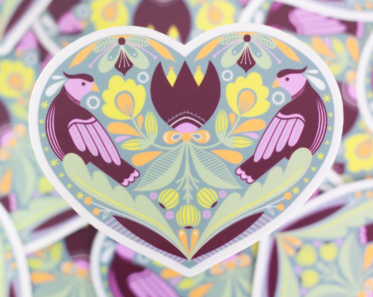 Folk art heart sticker by exit343design