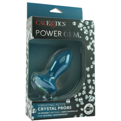 Power Gem Vibrating Petite Crystal Probe Blue