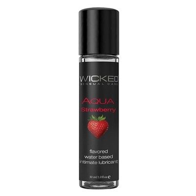 Wicked Aqua Strawberry Flavored Water Based Lube 1oz