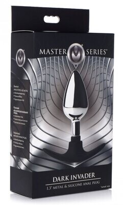 Master Series Dark Invader Metal & Silicone Anal Plug Medium