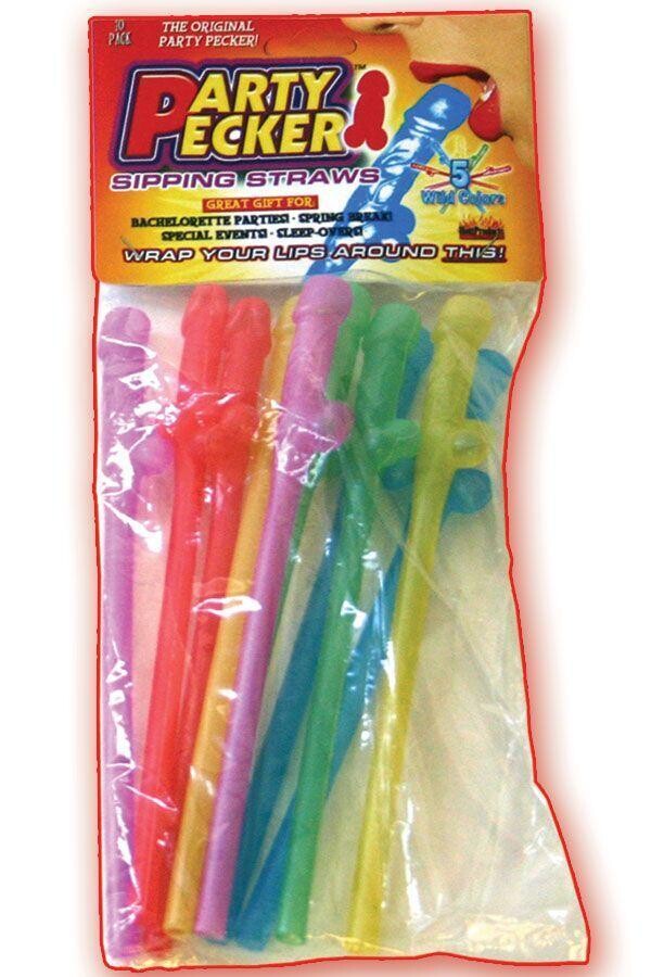 Party Pecker Sipping Straws 10Pcs