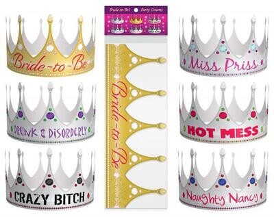 Bride To Be Party Crowns 6PC