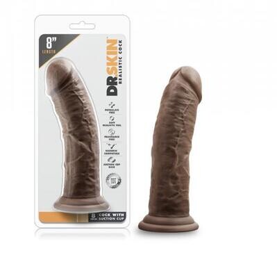 Dr. Skin 8 Inch Cock W/Suction Cup Chocolate