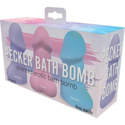 Pecker Bath Bombs Set Of 3 Lavender, Rose & Ocean