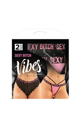 Vibes Sexy Bitch Panty & Thong Set L/XL