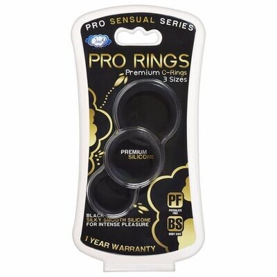 Cloud 9 Sensual Silicone Cock Ring 3 Pack Black