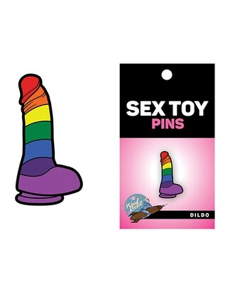 Sex Toy Pins "Rainbow Dildo" Enamel Pin