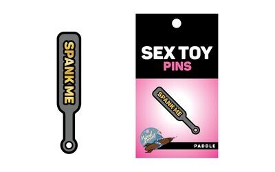 Sex Toy Pins "Spank Me" Paddle Enamel Pin
