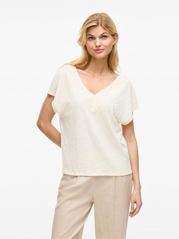 Vila Visyma Lace V-Neck Cap Sleeve Top/DFS